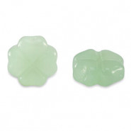 Abalorio de cristal 10mm Trébol - Verde lechoso